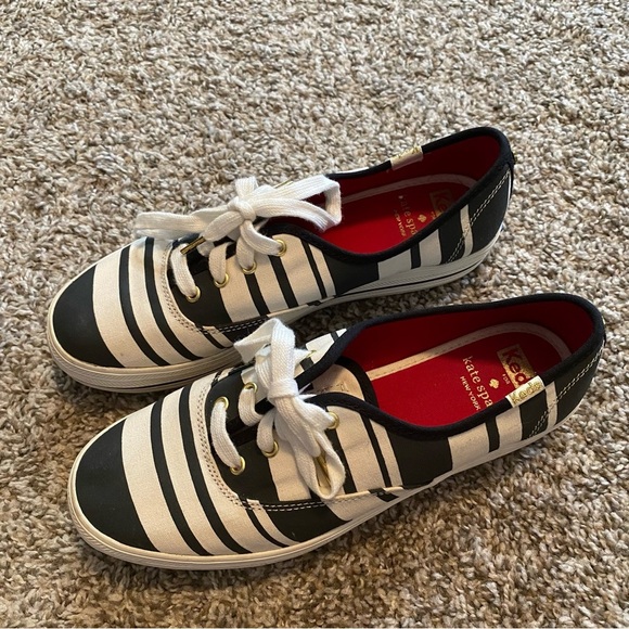 Keds + Kate Spade Striped Sneakers Size 6.5 - Picture 1 of 10